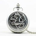 Antique Silver Fullmetal Alchemist Necklace Pendant Quartz Pocket Watch With Chain Gift Quick Pick Grocers
