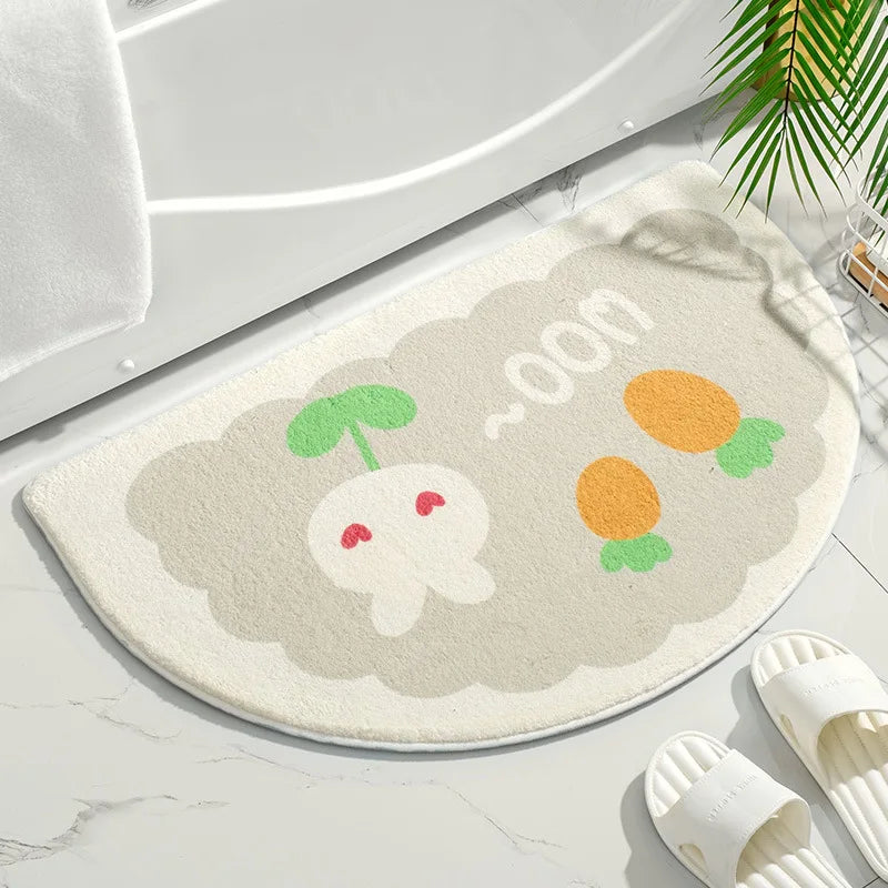 Soft Floor Mats Small Fresh Text Flowers Rugs Home Entrance Carpet Bedroom Toilet Bathroom Door Absorbent Non-Slip Foot Pad Quick Pick Grocers
