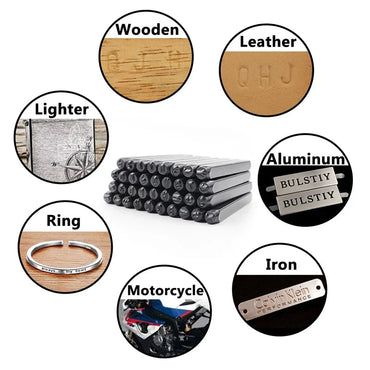 Letter&Number Stamp Punch Set Hardened Steel Metal Wood Leather Steel Punch Alphabet Letter Number Tool Leather craft Stamp Econic Blanks