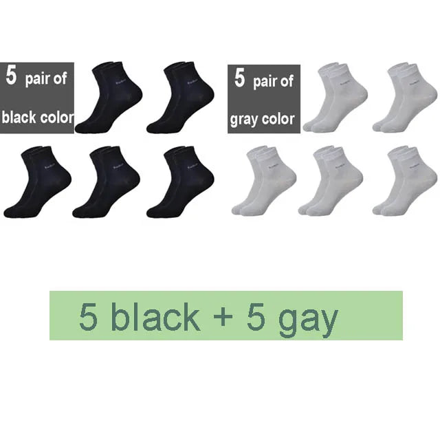 10Pairs/Lot Men Bamboo Socks Brand Comfortable Breathable Casual Business Men's Crew Socks High Quality Guarantee Sox Male Gift Quick Pick Grocers