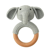 BPA Free Baby Wooden Teether Crochet Cartoon Baby Rattle Toys Wooden Ring Rodent Toys Mobile Gym Kids Newborn Educational Toys Purest Peak