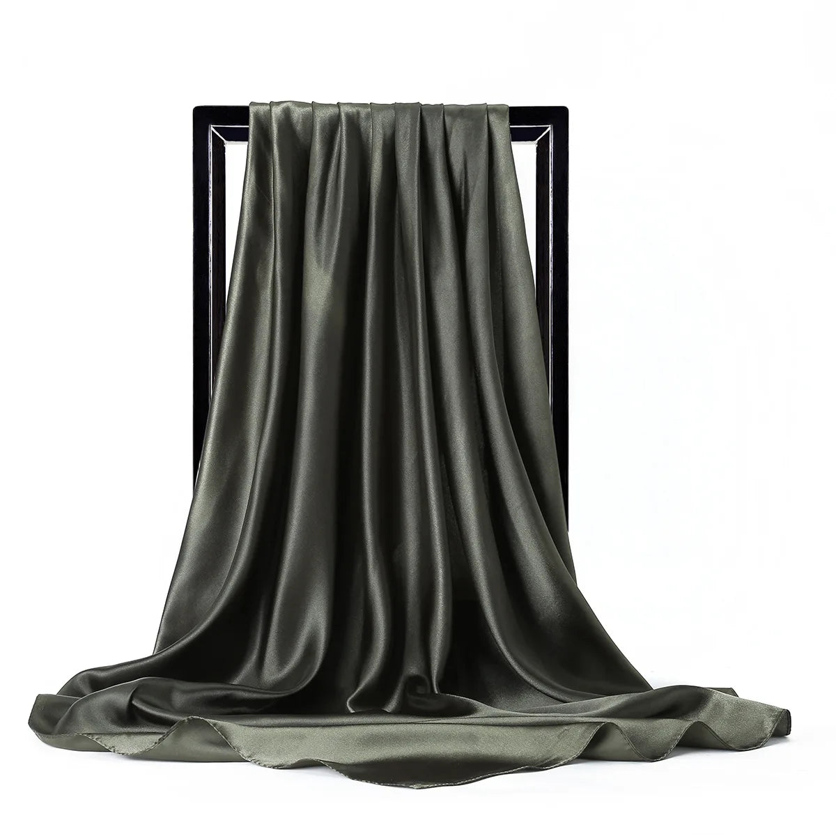 Luxury Brand Silk Scarf Women Satin Solid color Hijab Scarves Muslim Pareo Bandana Female Shawl Wrap Headband Foulard 90*90cm Quick Pick Grocers