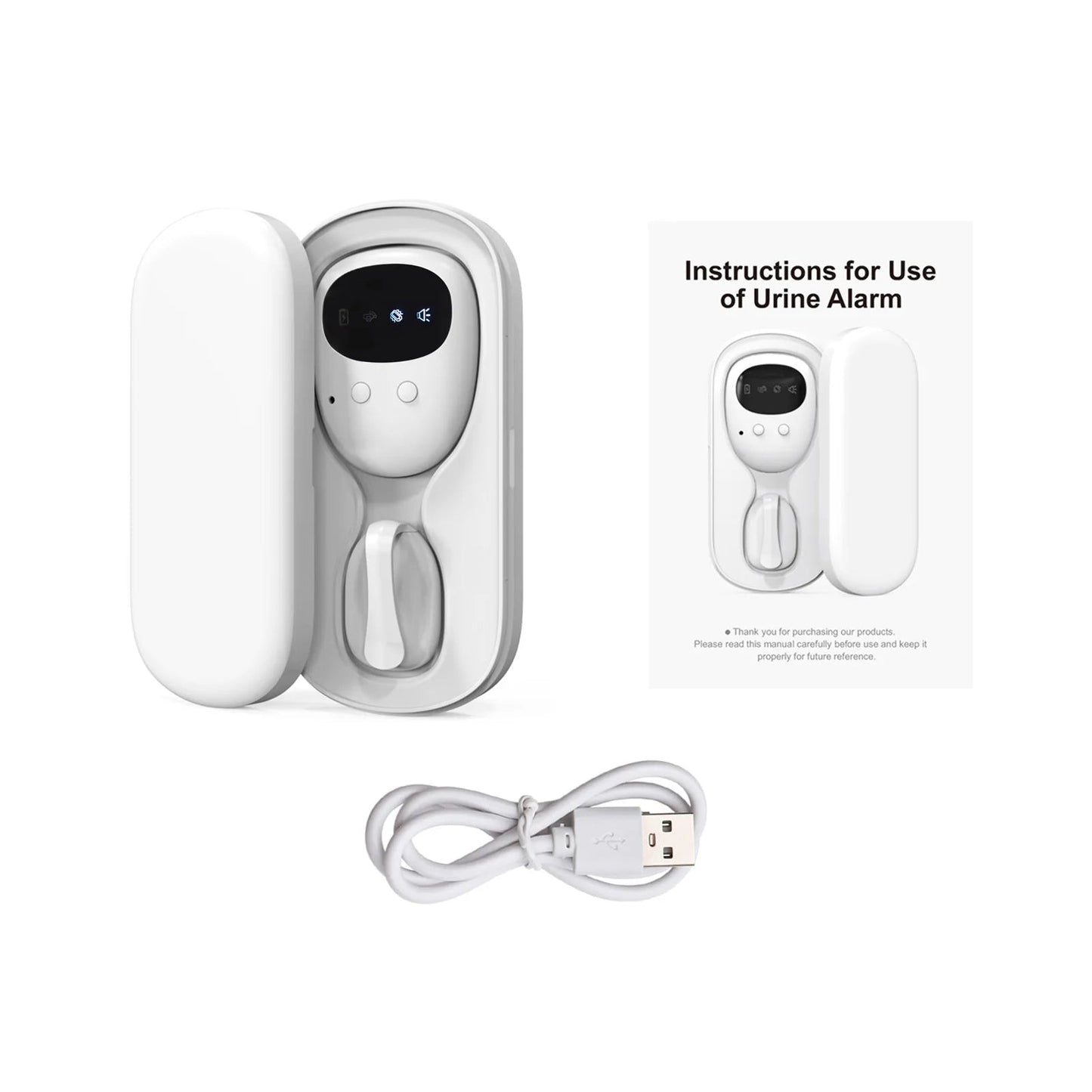 Wireless Bedwetting Alarm Pee Alarm with Receiver for Boys Grils Kids Potty Training Elder Care 10-20M Range Vibration Reminding Purest Peak