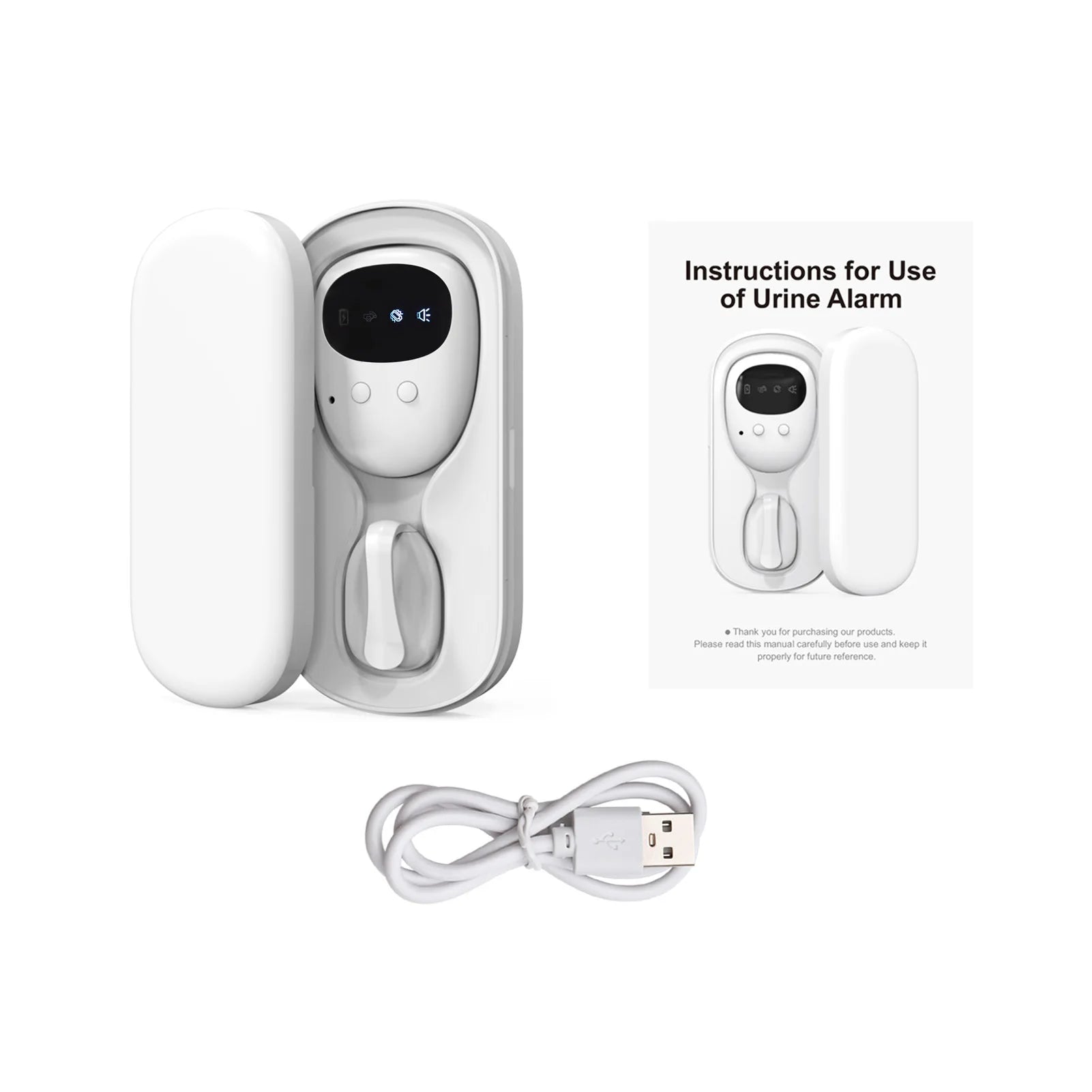 Wireless Bedwetting Alarm Pee Alarm with Receiver for Boys Grils Kids Potty Training Elder Care 10-20M Range Vibration Reminding Purest Peak