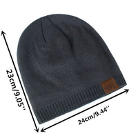 Unisex URGENTMAN Labal Winter Hats Solid Color Knitted Hats For Men And Women Beanie Cap Outdoor Add Fur Lining Warm Sports Hats Purest Peak
