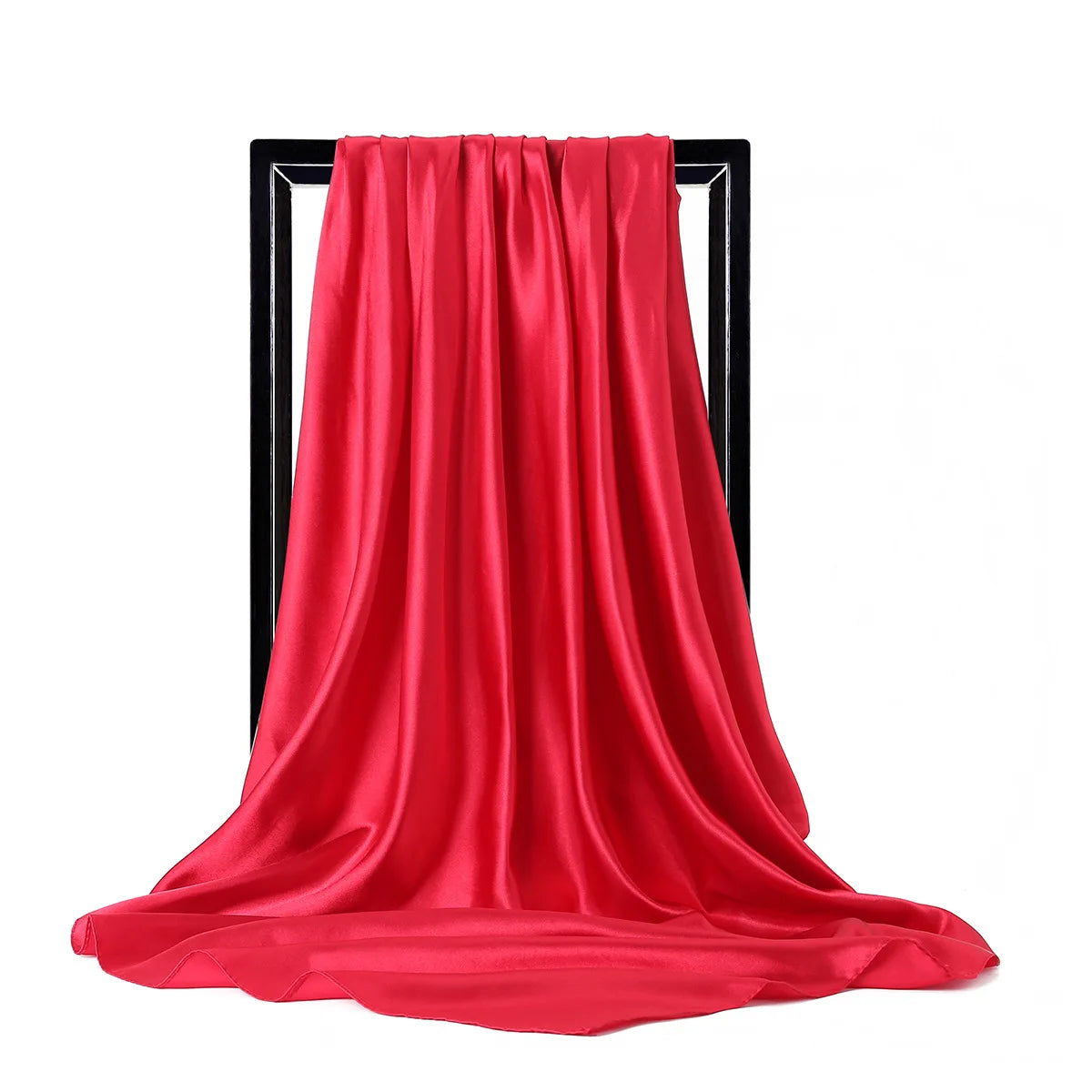 Luxury Brand Silk Scarf Women Satin Solid color Hijab Scarves Muslim Pareo Bandana Female Shawl Wrap Headband Foulard 90*90cm Quick Pick Grocers