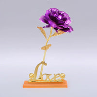 YO CHO 24K Plated Gold Rose Artificial Flower 24K Foil Rose Galaxy Box Birthday Valentine Mother's Day Christmas Creative Gift Quick Pick Grocers