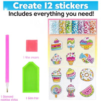 12 Create Big Gem Diamond Painting Sticker Kit Art Craft Girls Boys Unicorn Animal Sealife Magical Mosaic Dot Sticky Toys Gifts Econic Blanks