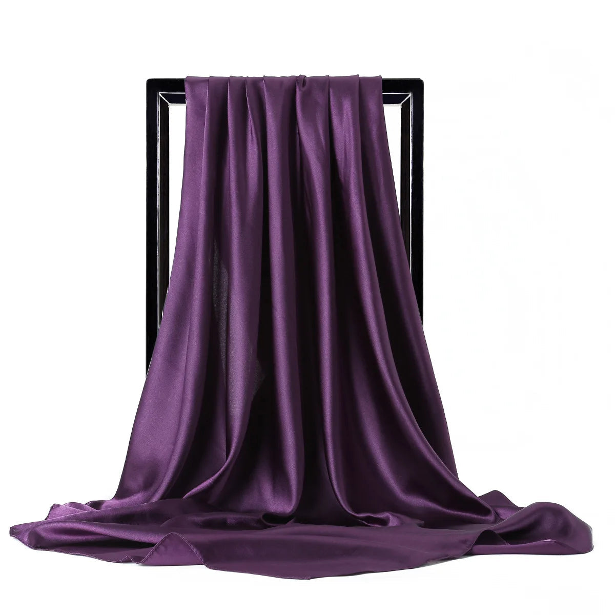 Luxury Brand Silk Scarf Women Satin Solid color Hijab Scarves Muslim Pareo Bandana Female Shawl Wrap Headband Foulard 90*90cm Quick Pick Grocers