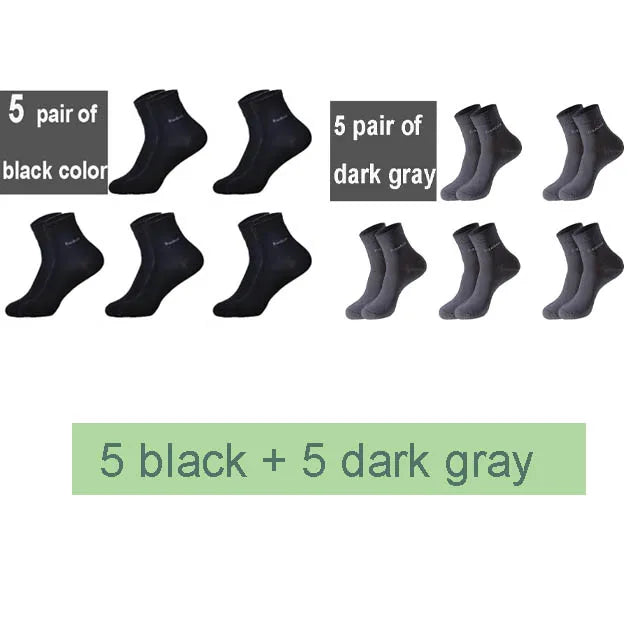 10Pairs/Lot Men Bamboo Socks Brand Comfortable Breathable Casual Business Men's Crew Socks High Quality Guarantee Sox Male Gift Quick Pick Grocers