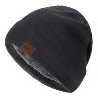 Unisex URGENTMAN Labal Winter Hats Solid Color Knitted Hats For Men And Women Beanie Cap Outdoor Add Fur Lining Warm Sports Hats Purest Peak