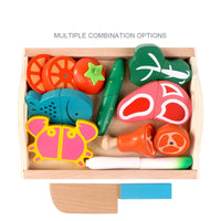 Simulation Kitchen Pretend Toy Wooden Classic Game Montessori Educational Toy For Children Kids Gift Cutting Fruit Vegetable Set Econic Blanks