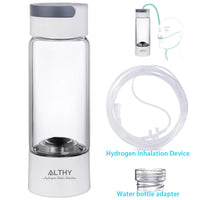 ALTHY Hydrogen Rich Water Generator Bottle - Glass Cupbody - DuPont SPE & PEM Dual Chamber Maker Ionizer - H2 Inhalation Device Quick Pick Grocers