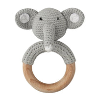 BPA Free Baby Wooden Teether Crochet Cartoon Baby Rattle Toys Wooden Ring Rodent Toys Mobile Gym Kids Newborn Educational Toys Purest Peak