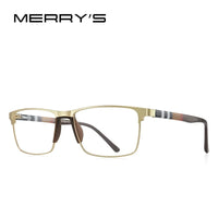 MERRYS DESIGN Men Titanium Alloy Glasses Frame Fashion Male Square Ultralight Eye Myopia Prescription Eyeglasses S2001 Econic Blanks