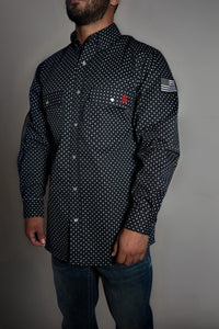 FR Pearl Snap Work Shirt - Reaper Black Static FR