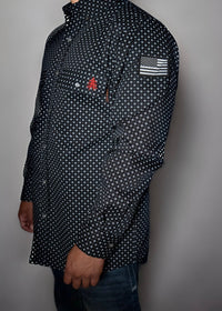 FR Pearl Snap Work Shirt - Reaper Black Static FR