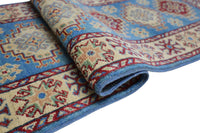 Hand-Knotted Afghani Kazak Wool Rug – 2’0″  x  5’10″