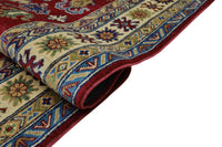 Hand-Knotted Afghani Kazak Wool Rug – 4’9″  x  6’8″