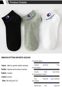 5/10/20 Pairs Men Ankle Socks Cotton Brand Classic Fashion Black White Socks Breathable Mesh Athletic Sports Socks for Summer Quick Pick Grocers