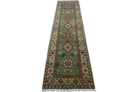 Hand-Knotted Afghani Kazak Wool Rug – 2’7″  x  9’8″