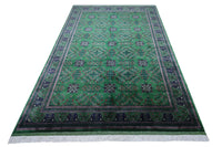 Hand-Knotted Afghani Bukharayi Wool Rug – 6’7″  x  9’9″