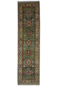 Hand-Knotted Afghani Kazak Wool Rug – 2’7″  x  9’8″
