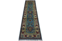 Hand-Knotted Afghani Kazak Wool Rug – 2’8″ x 9’9″