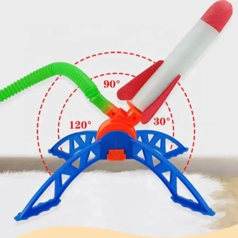 Kids Outdoor Rocket Foot Pump Outdoor Air Pressing Soaring Rocket Suit Jumps Air Powered Rocket Launcher Game Children Toy Gifts Econic Blanks