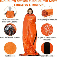 Portable Waterproof Emergency Survival Sleeping Bag Outdoor Edc Camping Gear Thermal Sack First Aid Rescue Kit Mylar Blanket Econic Blanks