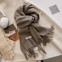 Luxury Winter Wool Scarf Women Cashmere Warm Pashmina Brand Foulard Female Shawls Wraps Thick Soft Bufanda Scarves Stole 2024 Quick Pick Grocers