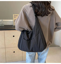 Trendy Women's Soft Cloth Shoulder Bag Solid Color Student 2026 Spring Y2k Casual Style Big Handbags Crossbody Bags for Women Quick Pick Grocers