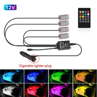 LED Car Interior Ambient Lights Foot Strip Lighting Kit Accessories Backlight Remote App Music Control Auto RGB Decorative Lamp Econic Blanks