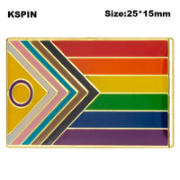 Progress Pride Heart Shaped Lapel Pin Flag badge Brooch Pins Badges Quick Pick Grocers
