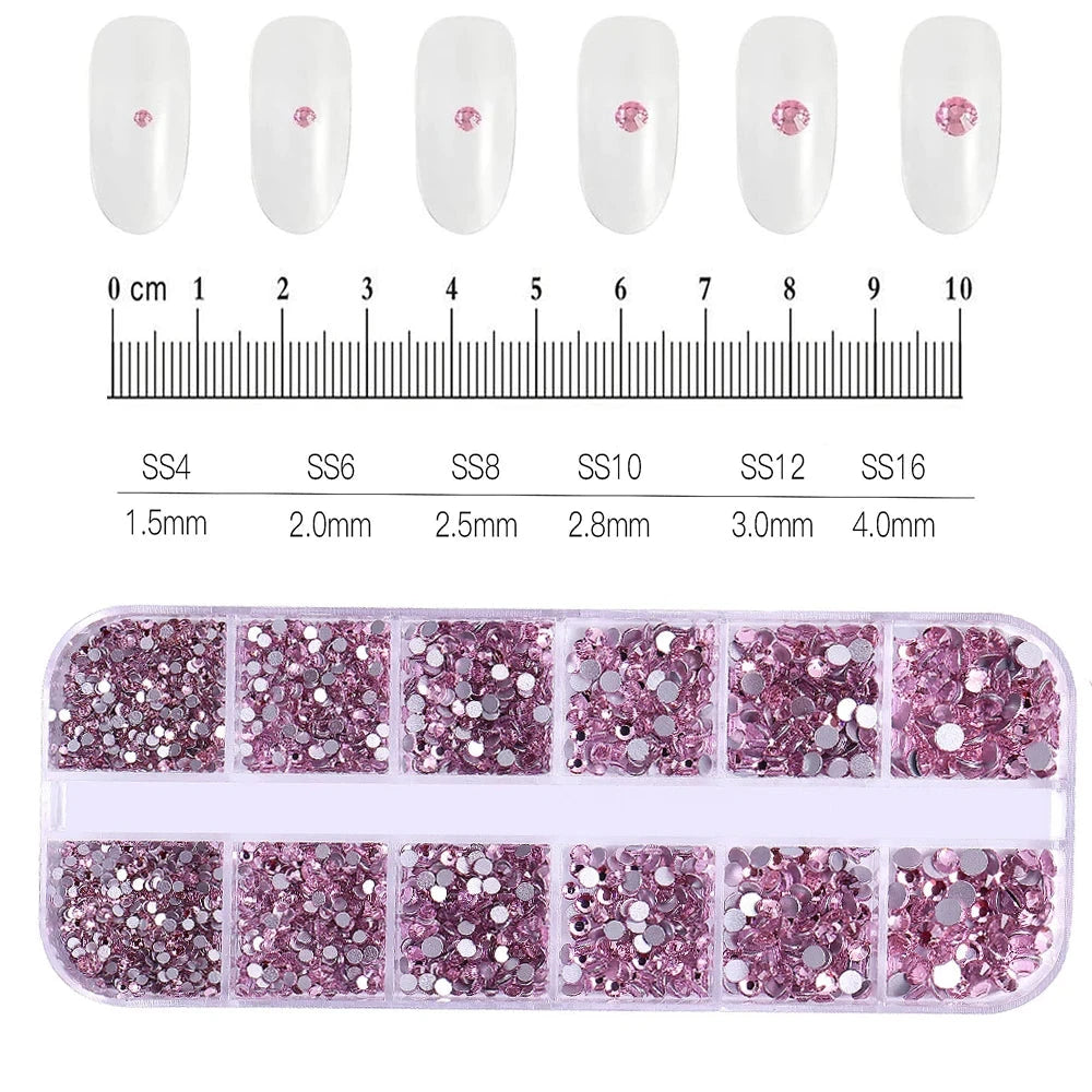100/50cm Long Luxury Crystal Chain Nail Charms 1.5/2mm Shinying Clear/AB Diamond Nail Art Metal Steel French Manicure Crystal Econic Blanks