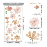 Boho Flowers Wall Stickers Child Watercolor Bedroom Living Room Home Decor Art Eco-frienly Removable Decals PVC Murals Econic Blanks