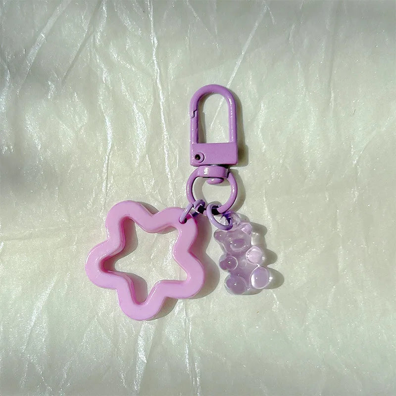 10pcs Metal Keyrings Buckle With Stars Bear Pendant Colored Keychain For Diy Jewelry Making Key Ring Accessories Wholesale Econic Blanks