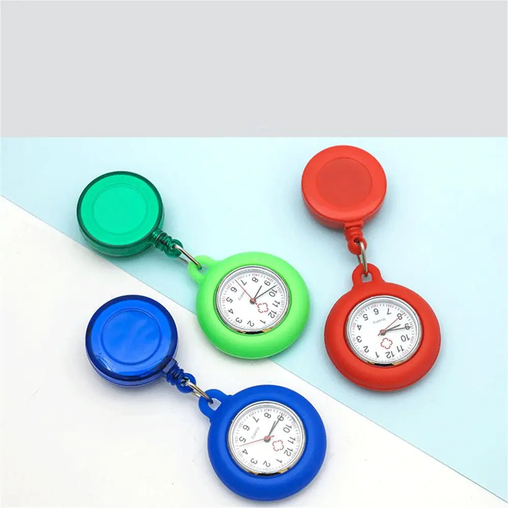 1PC New Retractable Nurse Watch Clip-on Fob Watch Doctor Medical Hanging Brooch Pin Quartz Clock Doctor Nurse Gifts Quick Pick Grocers