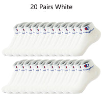 5/10/20 Pairs Men Ankle Socks Cotton Brand Classic Fashion Black White Socks Breathable Mesh Athletic Sports Socks for Summer Quick Pick Grocers