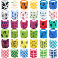 24 Rolls Elastic Bandage Self Adhesive Bandage Wrap Cohesive Tape Vet Wrap for Dog Cat Horse Pet Animals Ankle Sprains Quick Pick Grocers