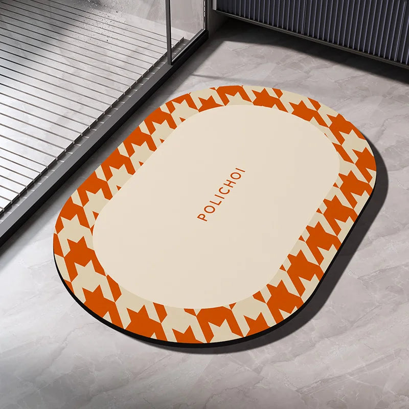 Diatomaceous Earth Bath Mat Bathroom Rug Absorbent Non-slip Floor Foot Mats Quick Dry Shower Carpet Toilet Pad Doormat Washable Quick Pick Grocers