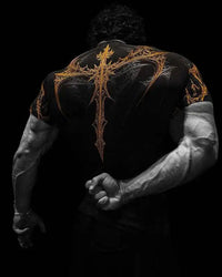 New Summer GYM T-shirt Men's Gothic Print Muscle Tee High Elasticity And Quick Drying Exercise For Bodybuilding Training T-shirt Quick Pick Grocers