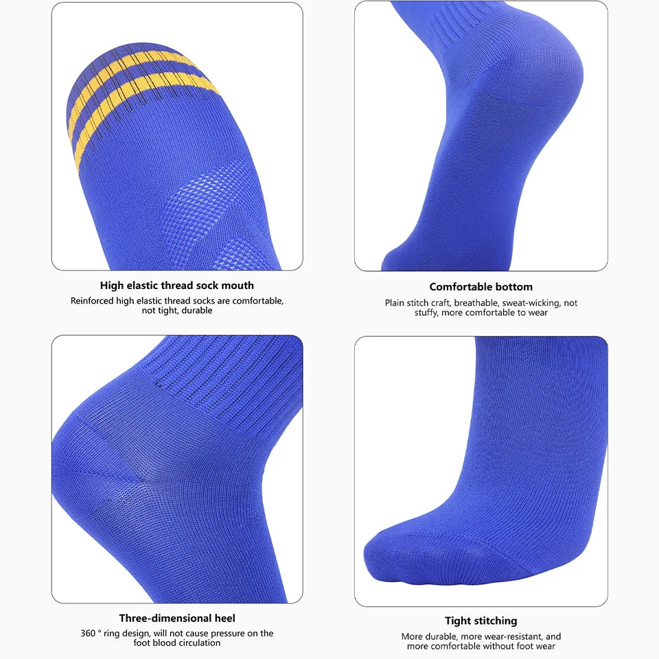 Loogdeel Football Socks Long Tube Knee Cotton Adults Children Legging Stockings Non-slip Soccer Baseball Running Sports Socks Quick Pick Grocers