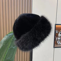 New Fluffy Fur Women's Winter Hat Winter Snow Ski Cap Female Faux Fur Thick Warm Windproof Hat Russian Hat Mink Fisherman's Hat Purest Peak