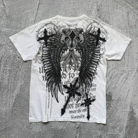 Classic Y2K Gothic Style T-shirt Print Oversized T Shirt High Street Shirts Gothic Round Neck Cotton Tops New Mens Women T Shirt Quick Pick Grocers