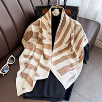 90*90Cm Square Scarf Twill Silk Feeling Women Head Shawls and Wraps Luxury Hair Tree Print Neck Scarves Hijab Bandana Pashmina Econic Blanks