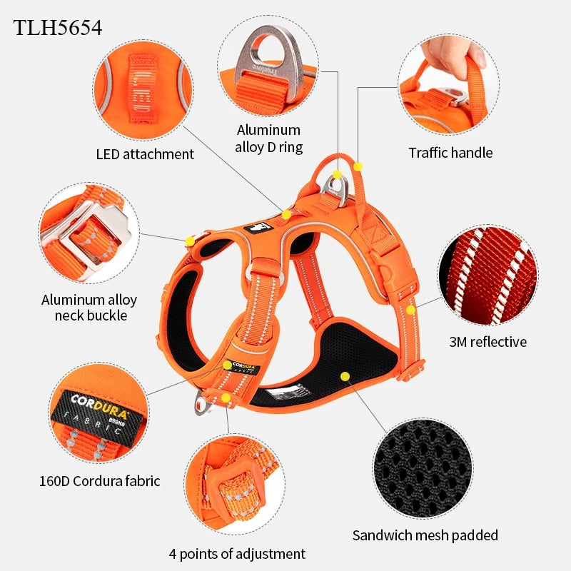 Truelove Pet harness Fashionable Nylon Durable Dog Harness Reflective Breathable Padded Training Vest Luxury Pet Accessories Quick Pick Grocers