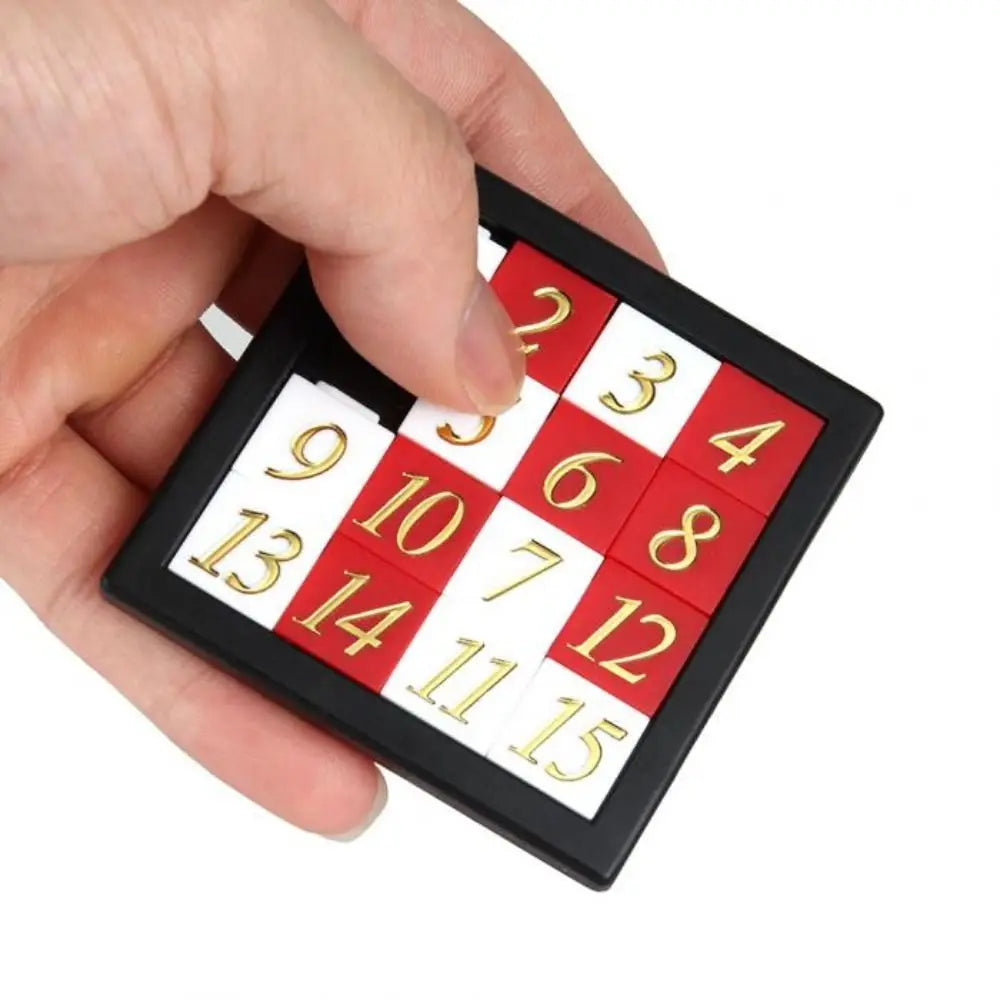 Early Educational Math Toy Developing for Children Plastic 1-15 Number Puzzles Kids Toy Sliding Puzzle Toy 15 Tiles Logics Game Quick Pick Grocers