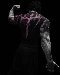 New Summer GYM T-shirt Men's Gothic Print Muscle Tee High Elasticity And Quick Drying Exercise For Bodybuilding Training T-shirt Quick Pick Grocers