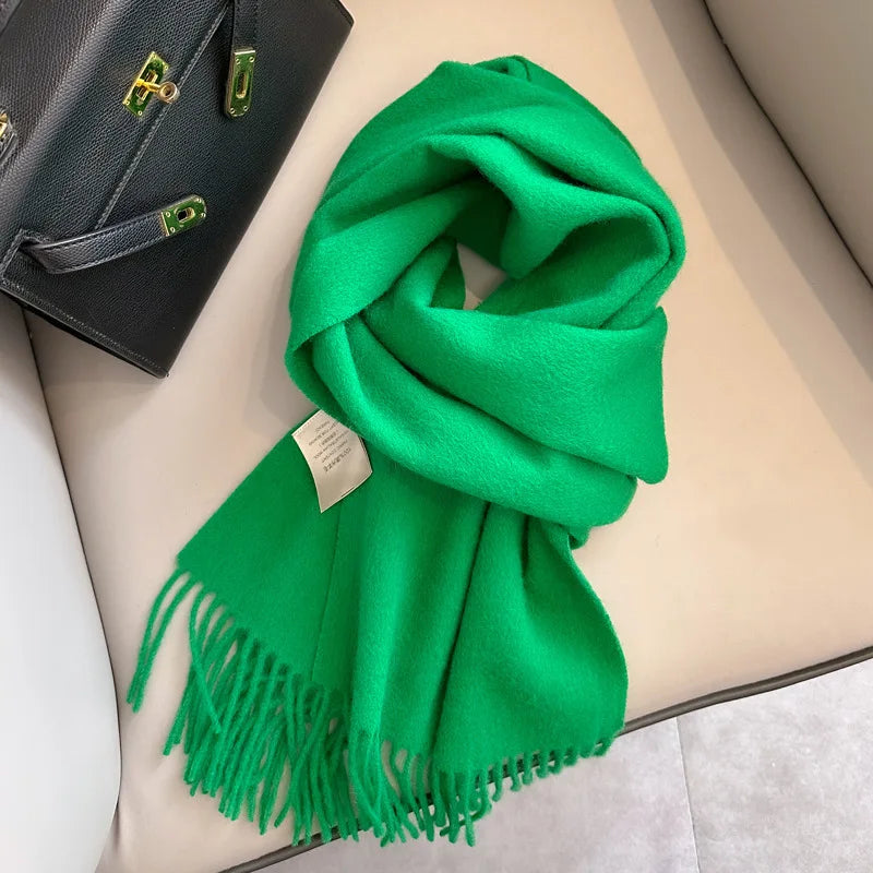 Winter Narrow Scarf 28 Color 100% Wool Scarf Hot Selling Solid Color Scarf Men's and Women's Universal Warm and Cold proof Scarf Quick Pick Grocers